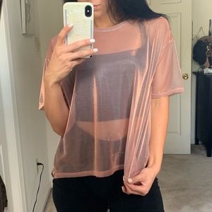 urban outfitters shimmery mesh top